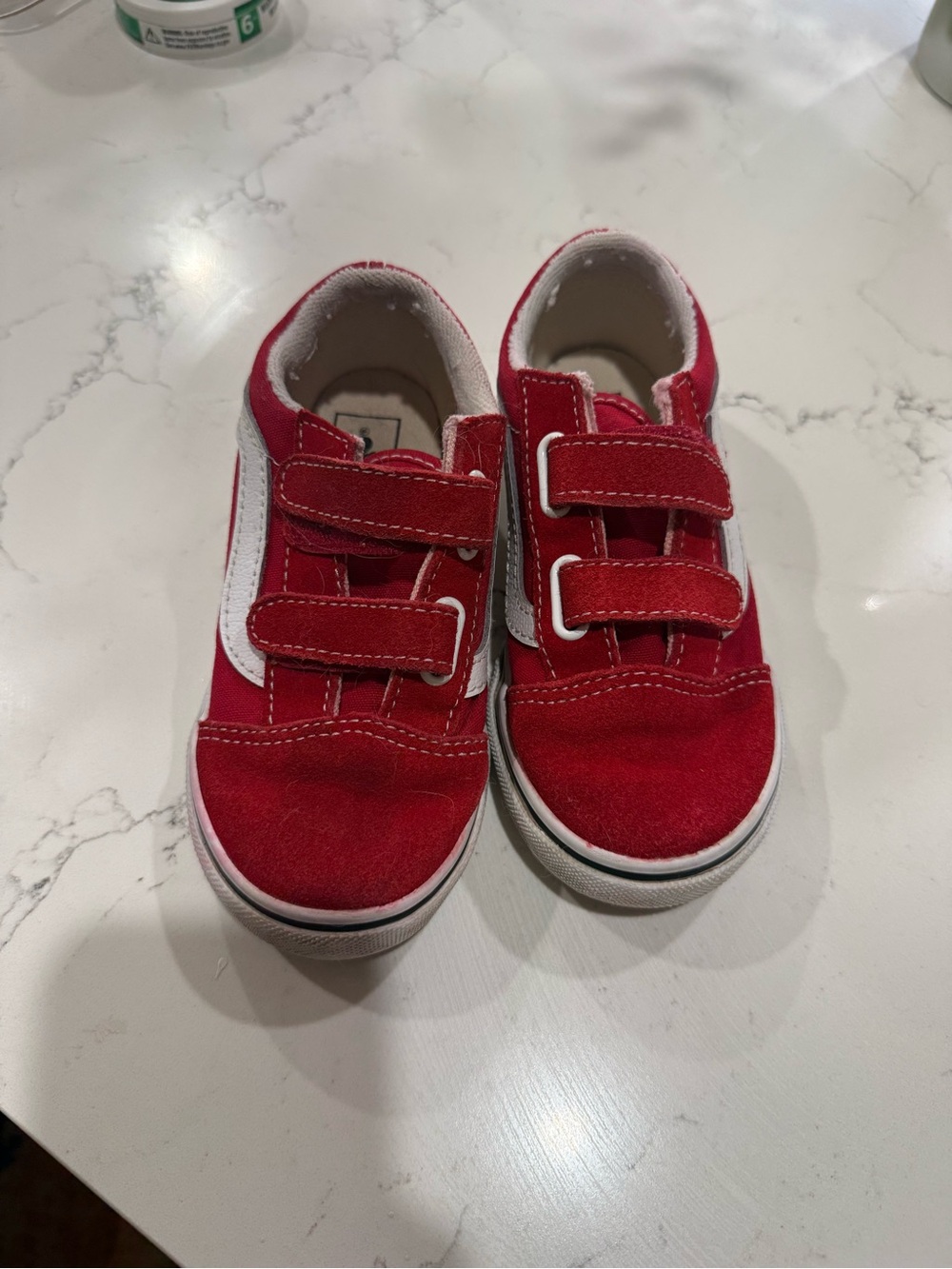 Red Kids Velcro Sneakers - Vans